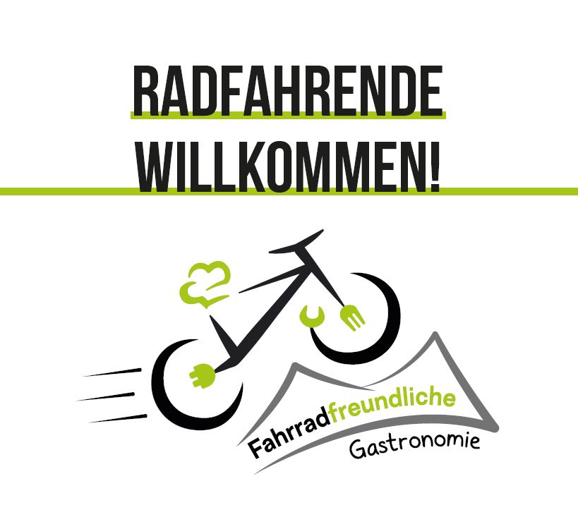 Piktogramm Radfahrende willkommen